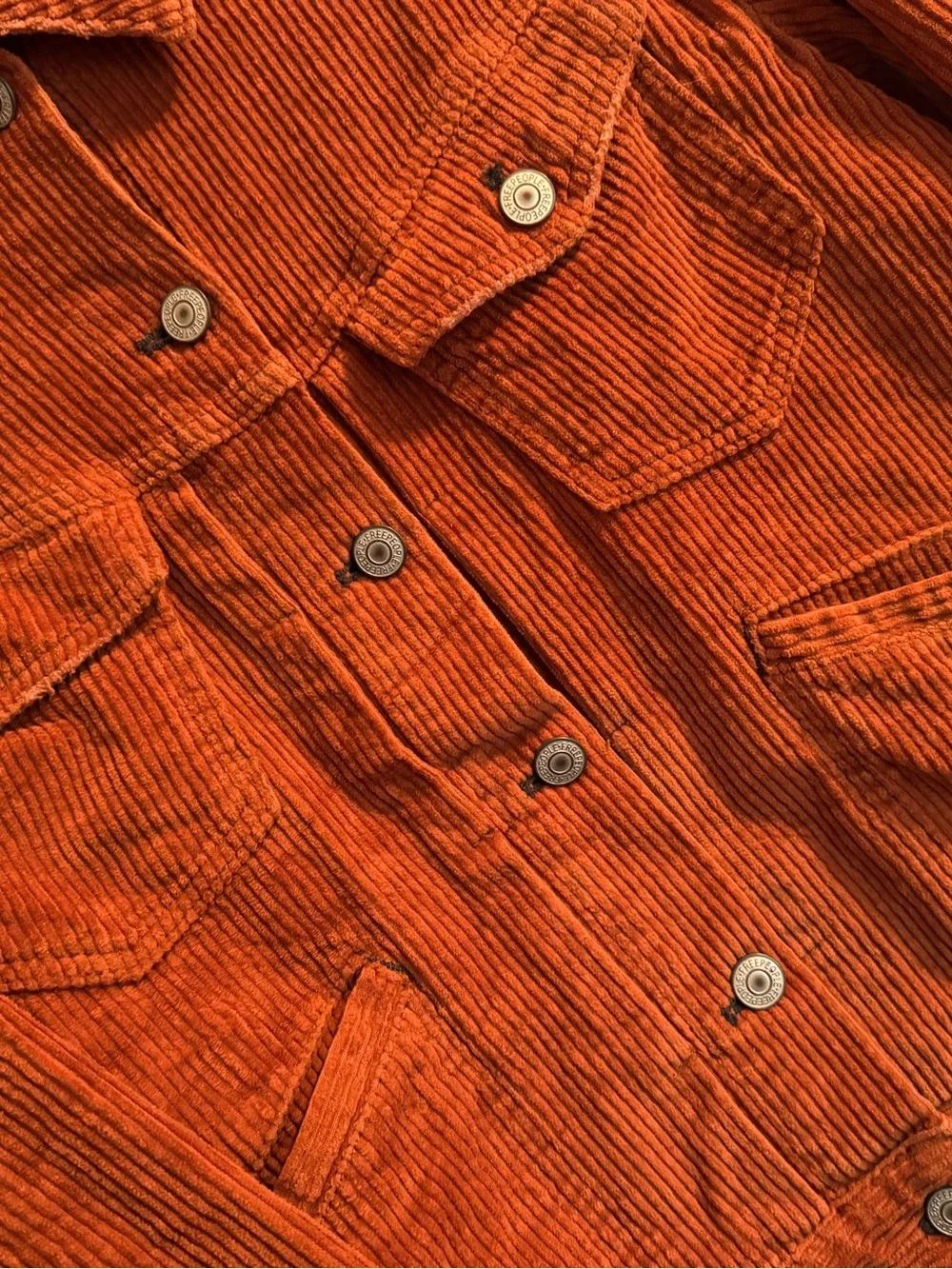 Free People Rust Orange Corduroy Trucker Jacket - Picture 2 of 4
